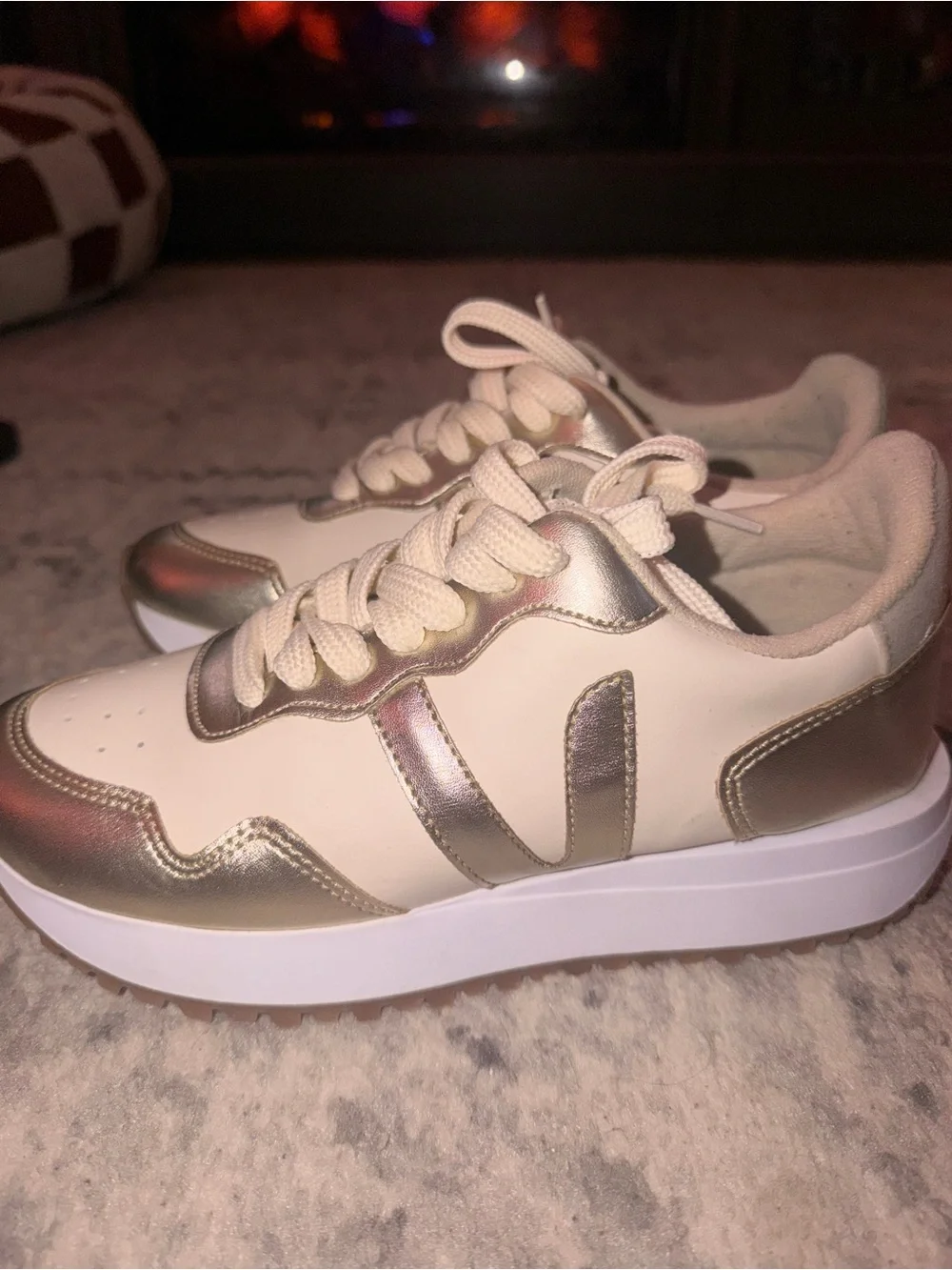 MKS Gold Cream Sneakers Women’s Size 7